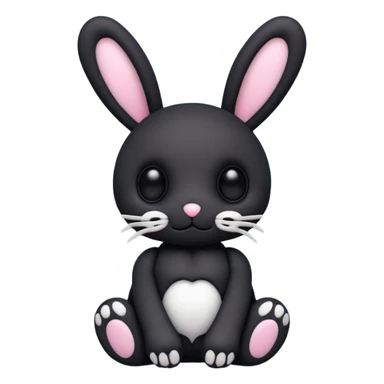 Emoji d'une peluche lapin squelette noir sticker