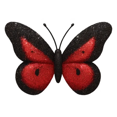 red and black glitter butterfly sticker