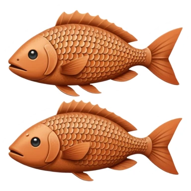 Fish. Longer, thinner body covered in dusty terracotta scales with a rough, sandpaper-like texture. Fins are smaller and more rigid, adapted for digging through mud. Dull brown and tan coloring with sandy patterns. long whiskers. very long, thin body. pokemon style. sticker