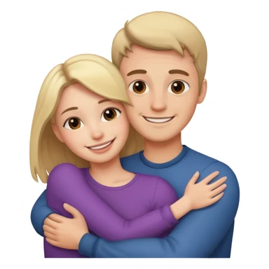 Create a man hug his girlfriend from front sticker