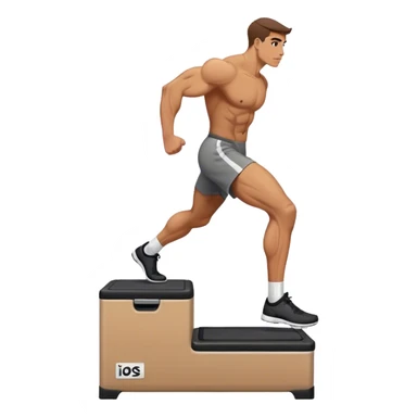 buff man step onto plyo-box side-view sticker