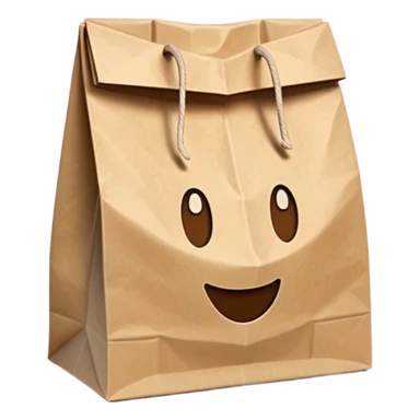 Brown Self-Standing Paper Lunch Bags  sticker