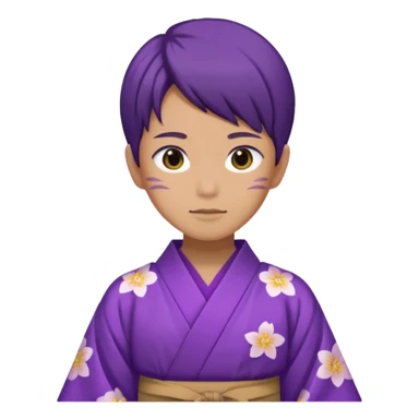 não binário japones kimono roxo sticker