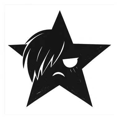 emo black star sticker