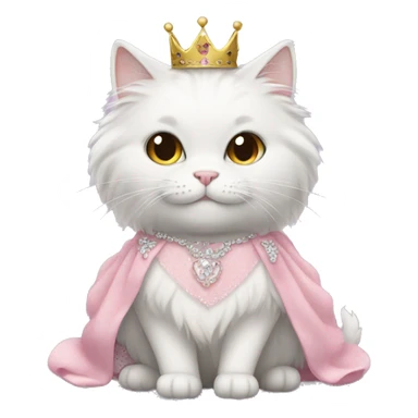fluffy cat in a princess dress  sticker