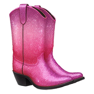 Pink ombre cowgirl boots with glitter  sticker