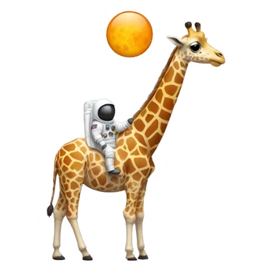 Giraffe with astronaut costume sticker