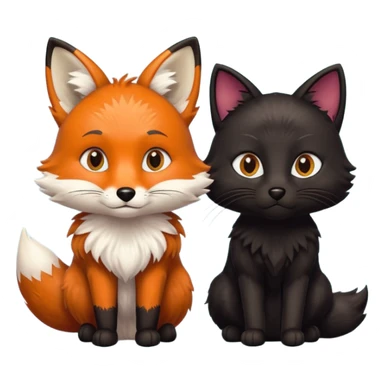 Fox x Black Cat sticker
