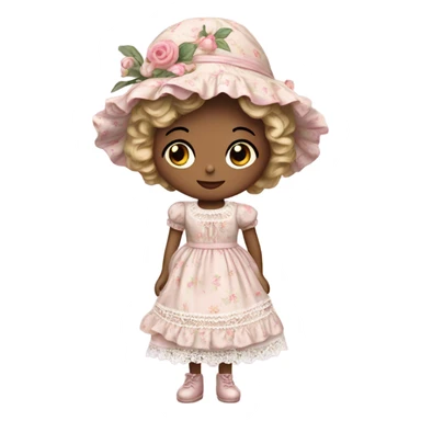 Pink pretty shabby chic doll sticker