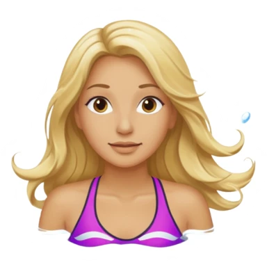 triathlete long blonde hair woman swim sticker
