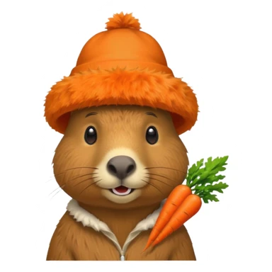 capybara wear carrot hat sticker