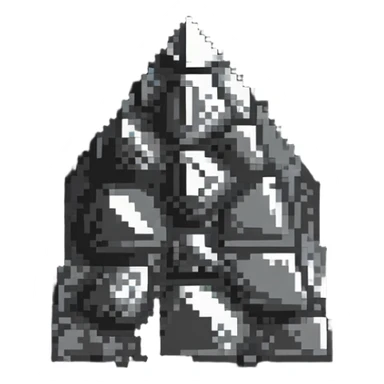 Single pyramid rock block, stone texture, triangular stone sticker