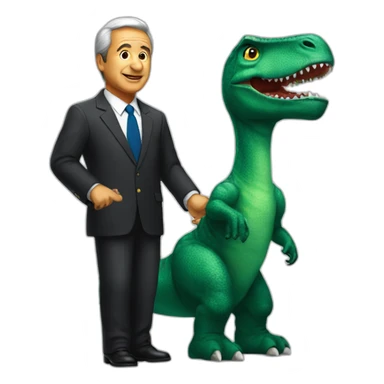 Brazilian president jair with a dinosaur sticker