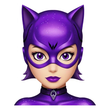 glitter purple Cat woman sexy sticker