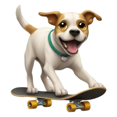 Dog riding a skate board sticker