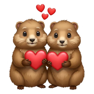 Couple de marmotte avec des coeur  sticker