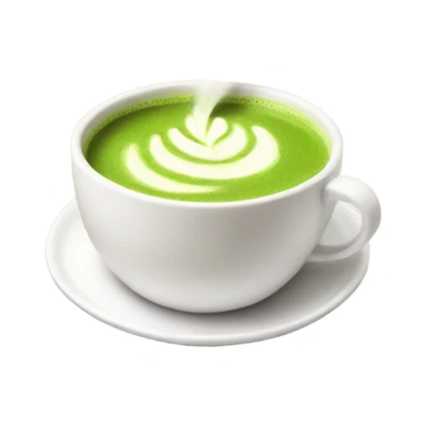 Realistic Matcha latte in white mug sticker