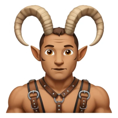 man with goat horn sticker