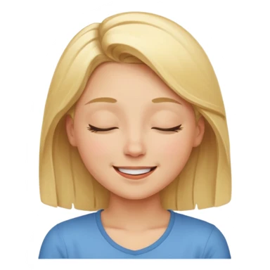 Happy blonde girl with eyes closed sticker