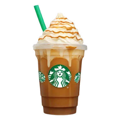 Aesthetic iced Starbucks caramel Frappuccino coffee  sticker