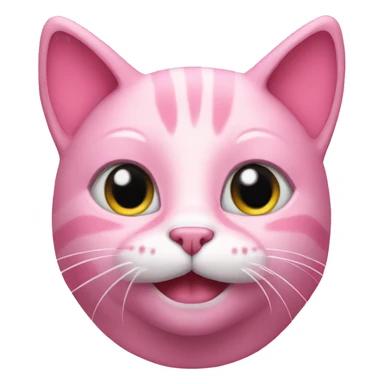 pink cat with how sticker
