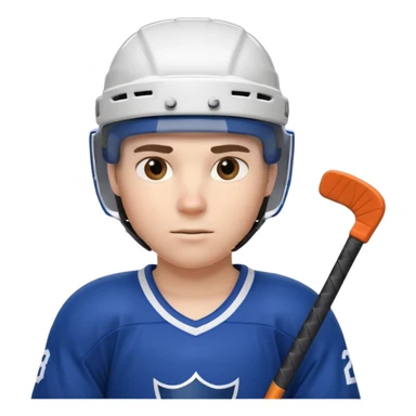 ice hockey player portrait, head and shoulders only, wearing hockey helmet with visor, team jersey collar, holding hockey stick near shoulder, focused competitive expression, 3D cartoon style, mobile game icon style, clean background, no text, no watermark

 sticker