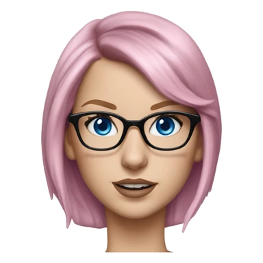 Photo Realistic Taylor Swift blue eyes and glasses with pink hair  sticker
