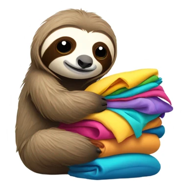 Sloth folding clothes sticker