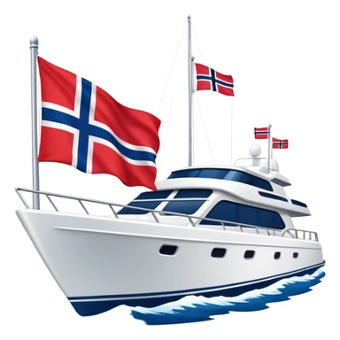 Norwegian flag attached to a yacht boat sticker