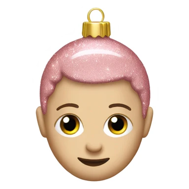 Light pink glitter Christmas ornament  sticker