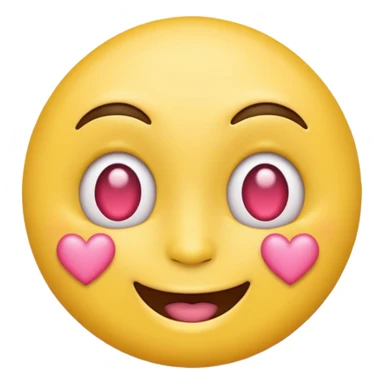Emoji carita amarillo con ojos de corazones rosa  sticker