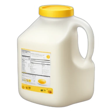 gallon milk jug halfway with yellow liquid sticker