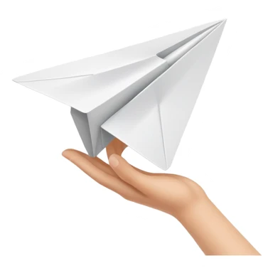 hand throwing a paper airplane, fun and dynamic sticker