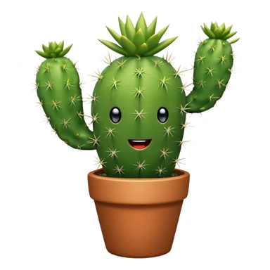 Happy sparkle Cactus in a pot  sticker