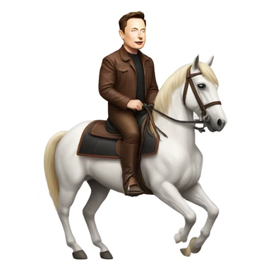 elon musk on a horse sticker