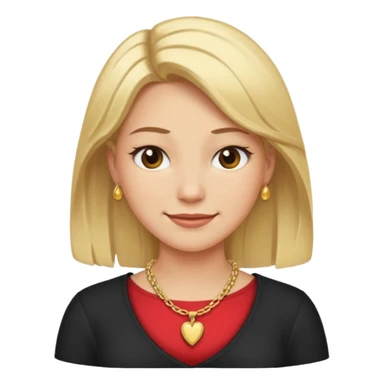 Female with Gold Necklace, fair skin,blonde hair, different expressions. sticker