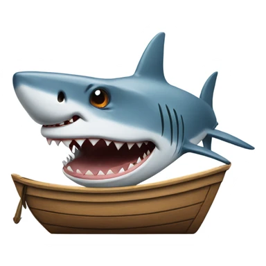 Shark on a boat sticker