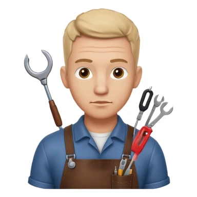 professional locksmith portrait, head and shoulders only, serious focused expression, leather apron collar, small lockpick tools visible, 3D cartoon, mobile game icon style, clean background, no text, no watermark
 sticker