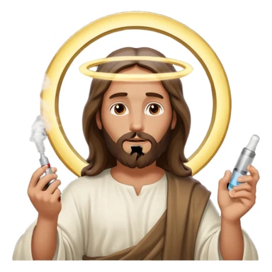 jesus hitting a vape sticker
