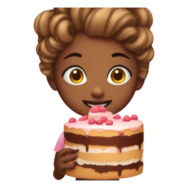 Girl eating cake sticker