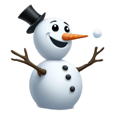 snowman throwing a snowball at olaf sticker