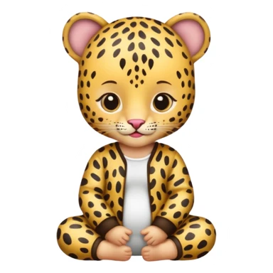 baby with leopard patterned clothes sticker