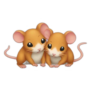 two ginger rats hugging sticker
