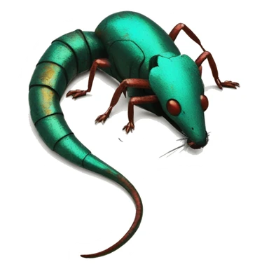 Black red gold green cyan rusty grunge effect scratched patina rat mouse scorpion tail stinger  sticker