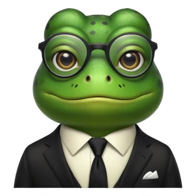 frog with tie and glasses sticker