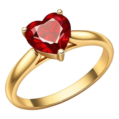 Red Diamond heart gold ring sticker