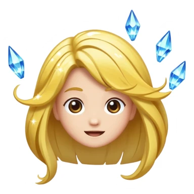 crystal forest character hair flip with sparkle trail sticker