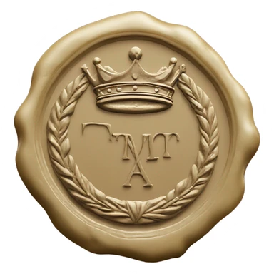 king wax seal in circle sticker