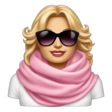 Jennifer Coolidge white lotus pink scarf with sunglasses  sticker