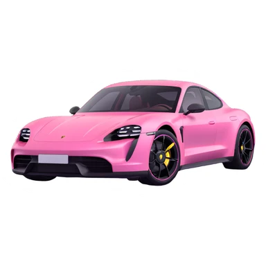 pink porsche taycan electric sports car sticker